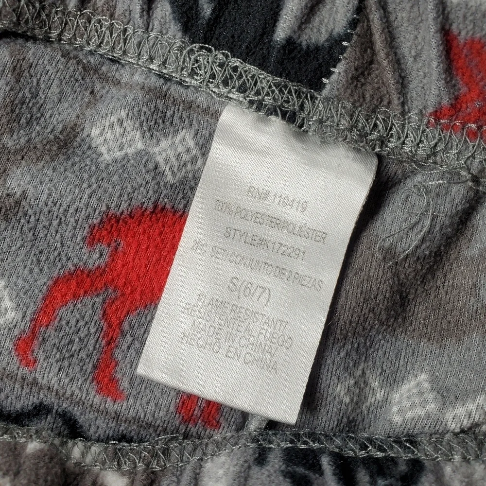 Cuddl Duds Boys Small (6/7) Fleece Wolf/Bear/Moose PJ Bottoms EUC